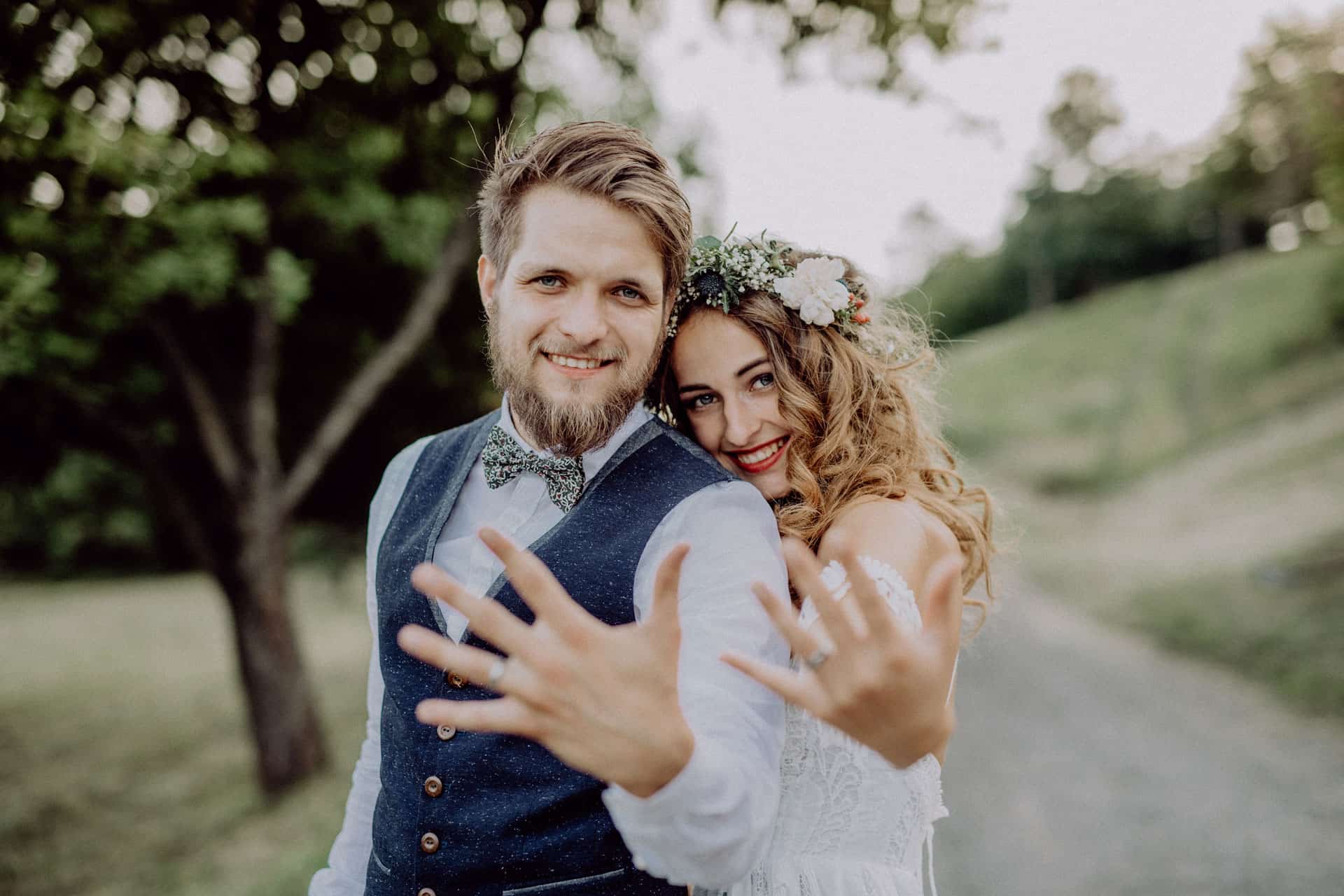 Beautiful Bride & Groom at sunset